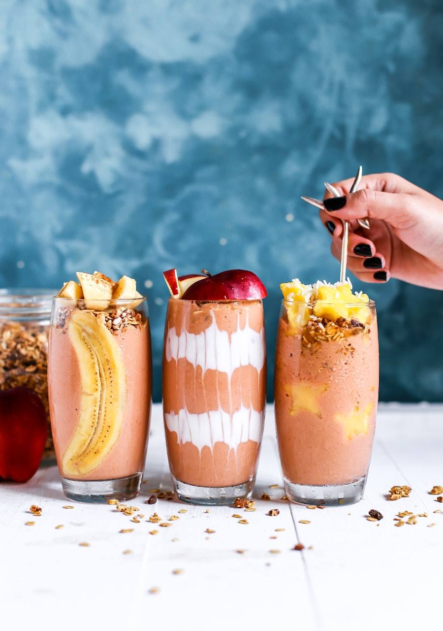Fresh blended smoothies